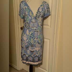 Lilly Pulitzer light blue Floral V-Neck Dress